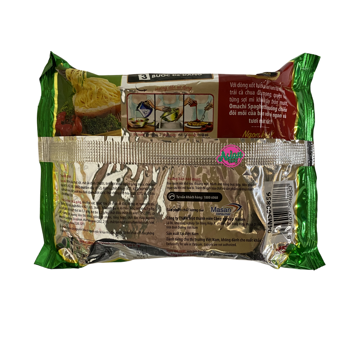 Chin-Su Omachi Noodles Spaghetti Flavour 91g Back