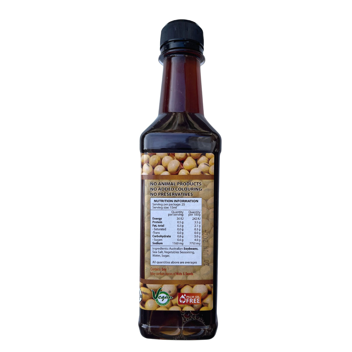 VVF Fish Sauce Gluten Free Vegan 375ml Back