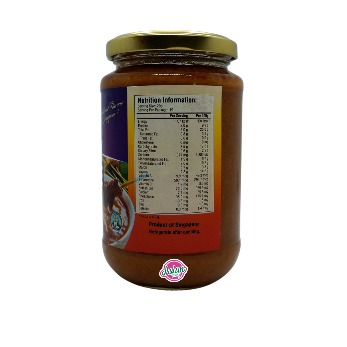 Singlong Singapore Satay Paste 380g Back