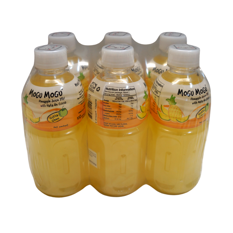 Mogu Mogu Pineapple Juice with Nata De Coco 6pk 1.92Lt Front