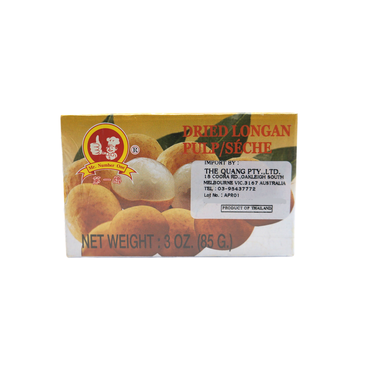 Mr Number One Dried Longan 85g Front
