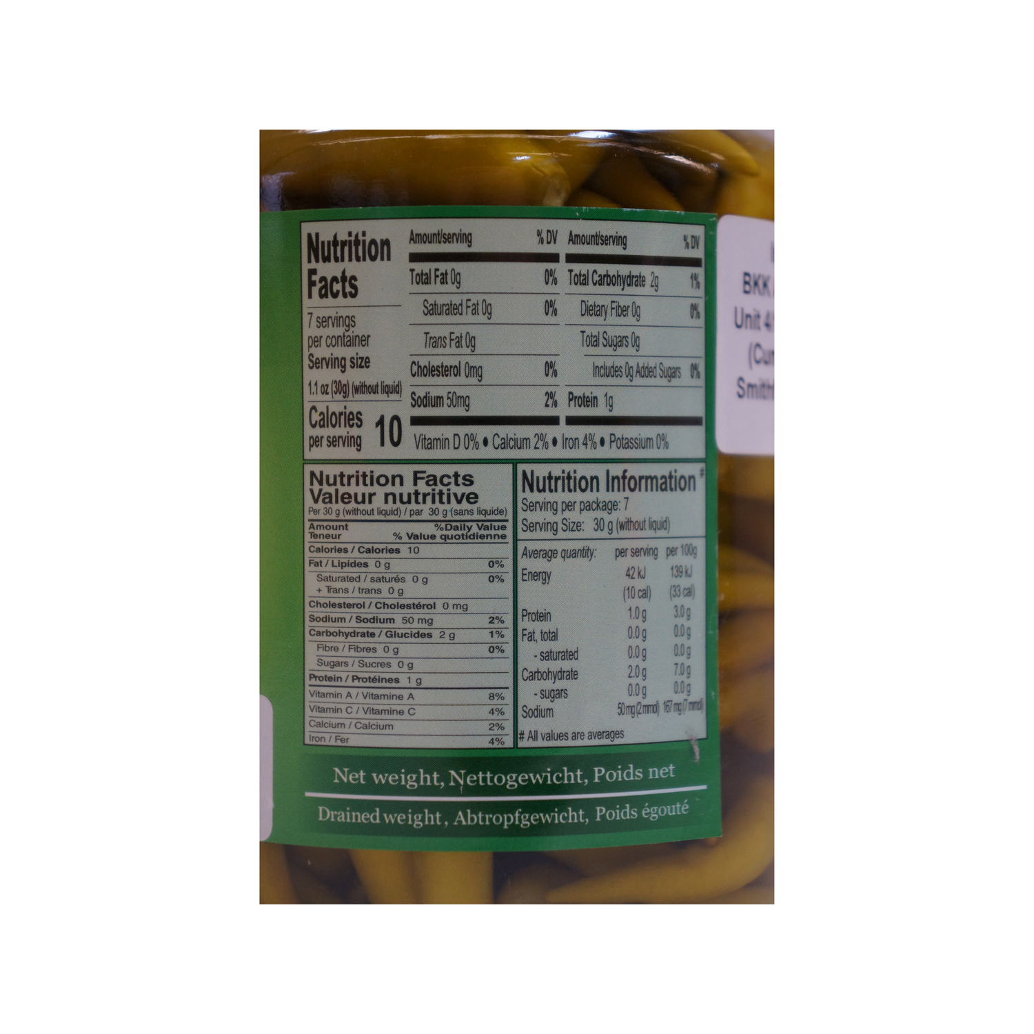 O-Cha Pickled Green Chilli 440g Back