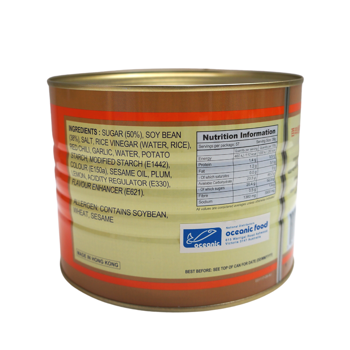 Tung Chun Hoisin Sauce 2.25kg Back