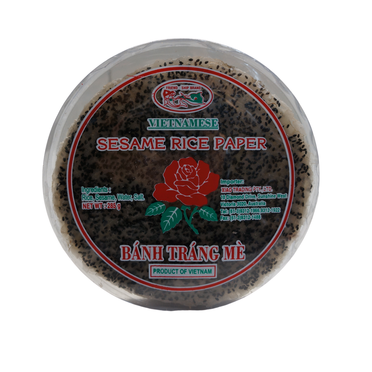 Friend-Ship Brand Sesame Rice Paper 285g Front
