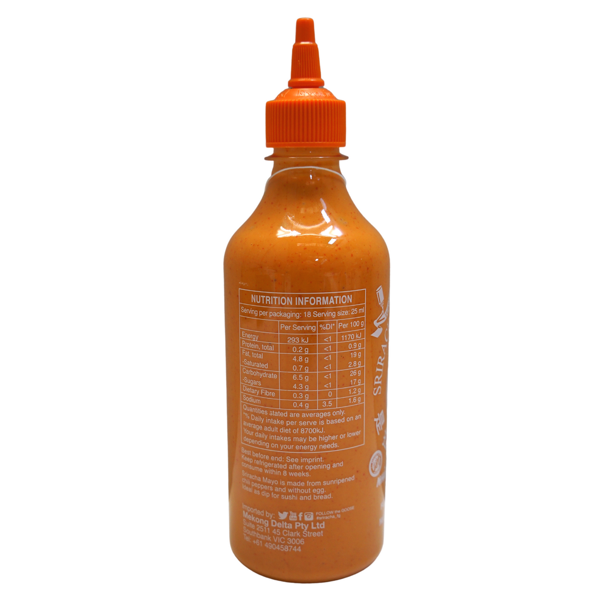 Flying Goose Vegan Sriracha Mayo 455ml Back
