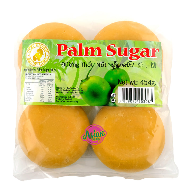Lucky Elephant Palm Sugar 8 Pieces 454g Front