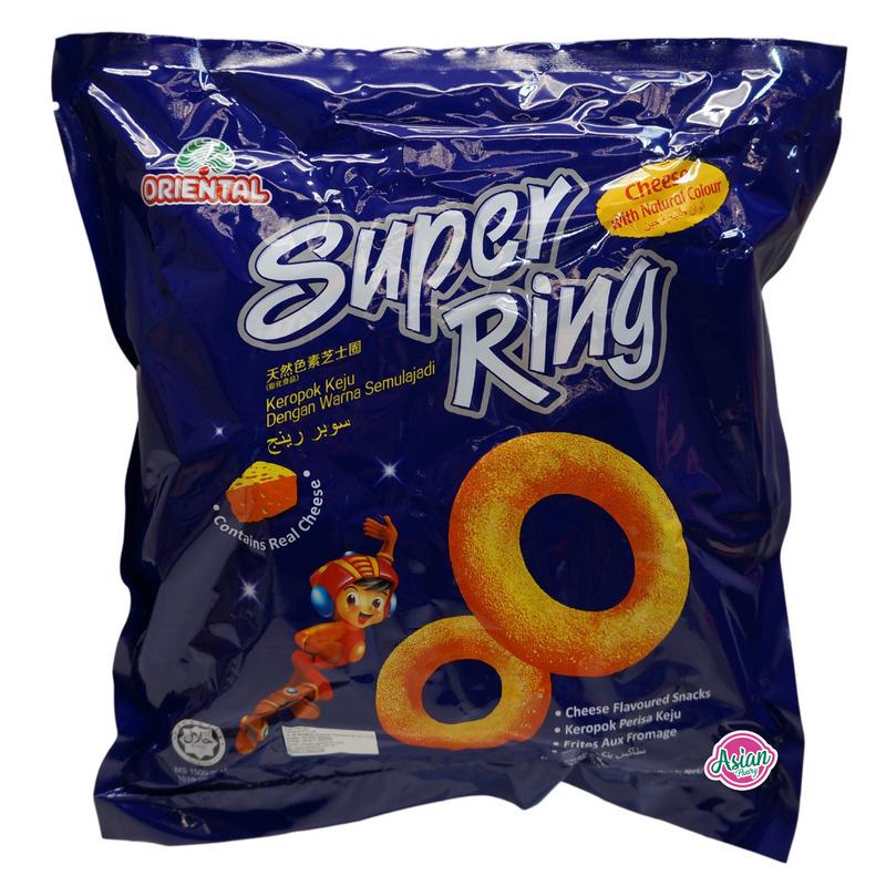 Oriental Super Ring Cheese Snack 8 x 14g 112g Front