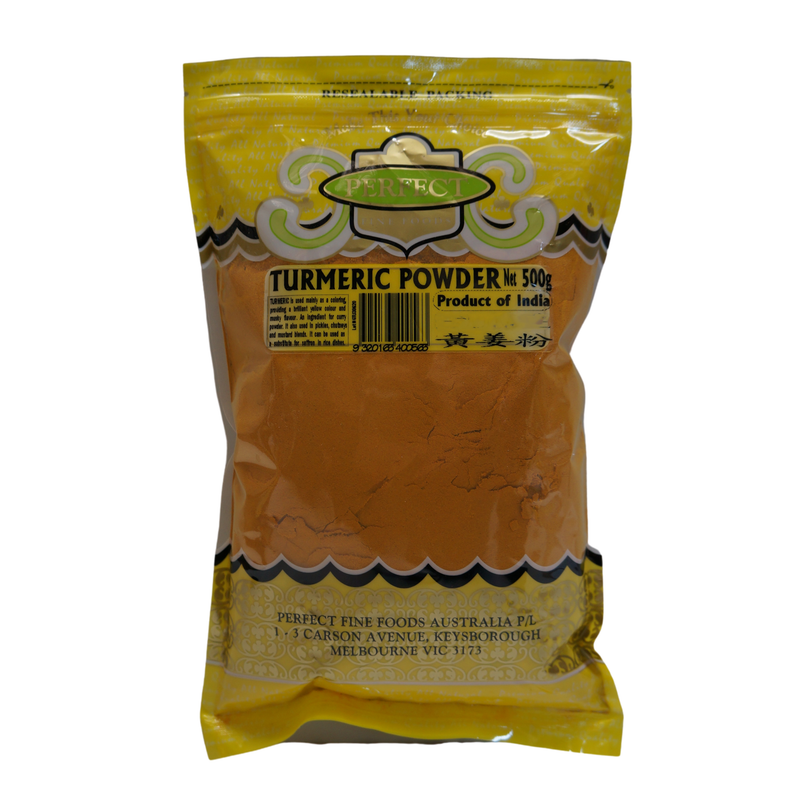 Perfect Fine Foods Turmeric Powder 500g Front