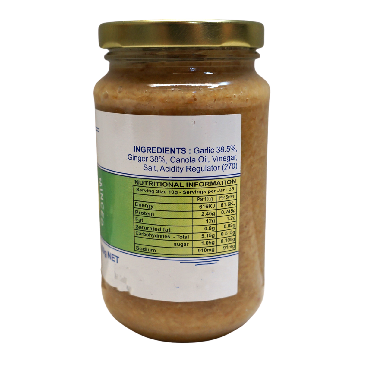 ICS Foods Minced Garlic & Ginger 350g Back