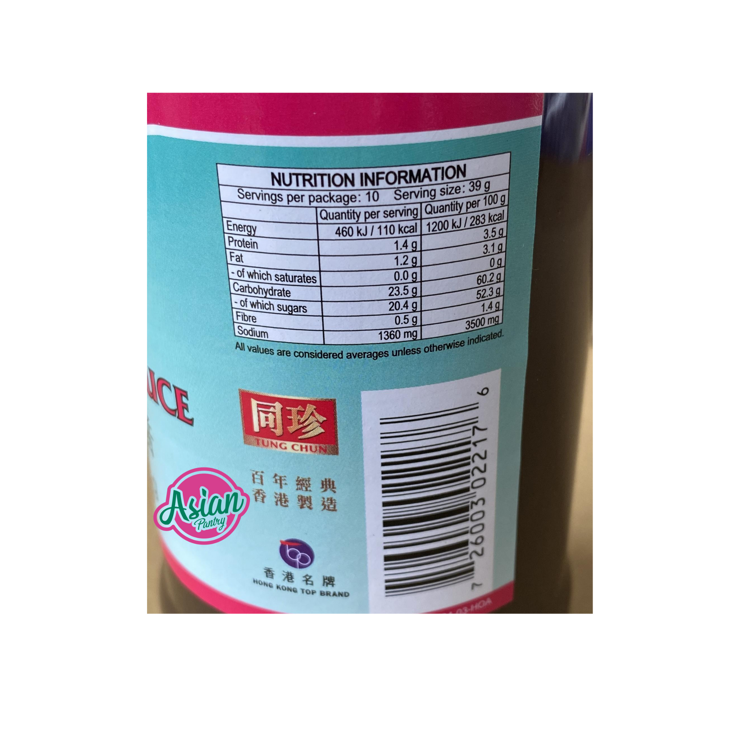 Tung Chun Hoi Sin Sauce 400g Nutritional Information & Ingredients