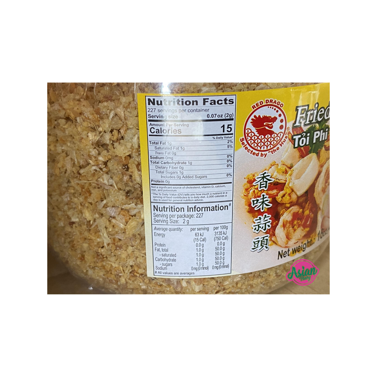 Red Dragon Fried Garlic 454g Back