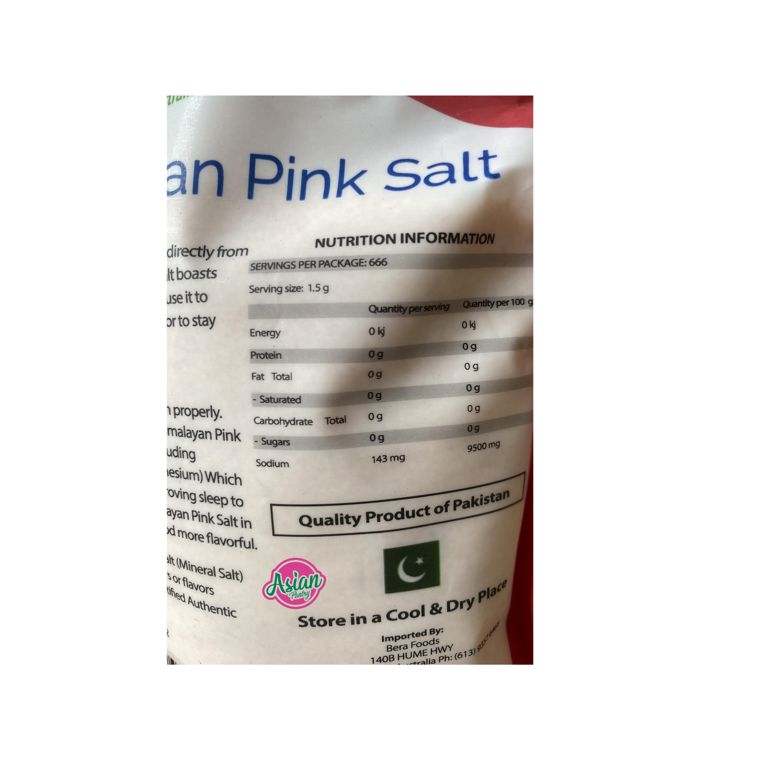 Hume Himalayan Cooking Pink Salt 1000g Back