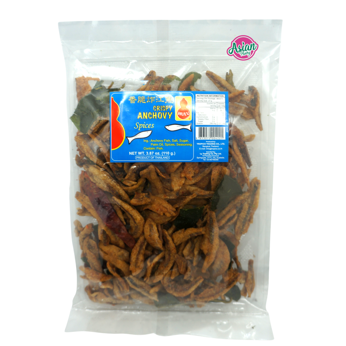 Hulu Crispy Anchovy Spices 110g Front