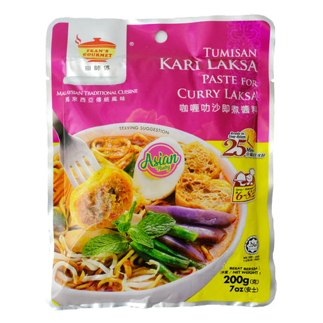 Tean's Gourmet Paste for Curry Laksa 200g Front