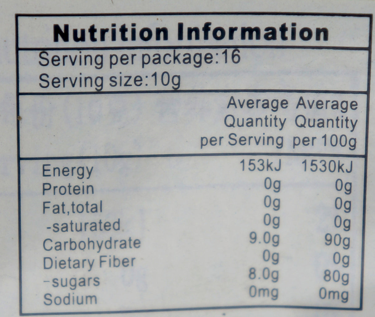 Ge Xian Weng Honeysuckle Herbal Tea 160g Nutritional Information & Ingredients