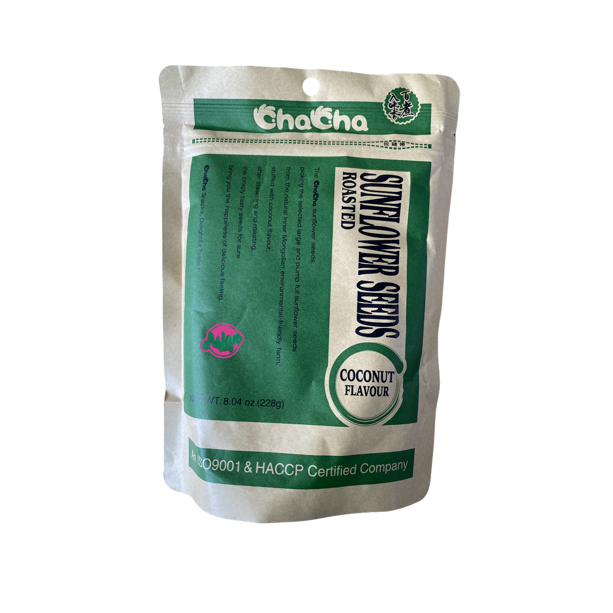 Cha Cha Sunflower Seeds Coconut Flavour 228g Front