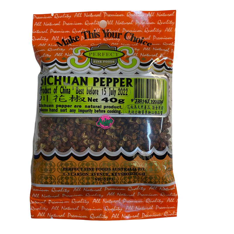 Perfect Fine Foods Sichuan Pepper Whole 40g Front