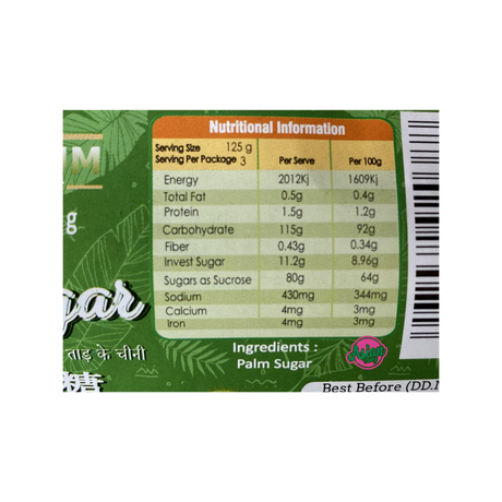 Pontiac Pure Palm Sugar 500g Back