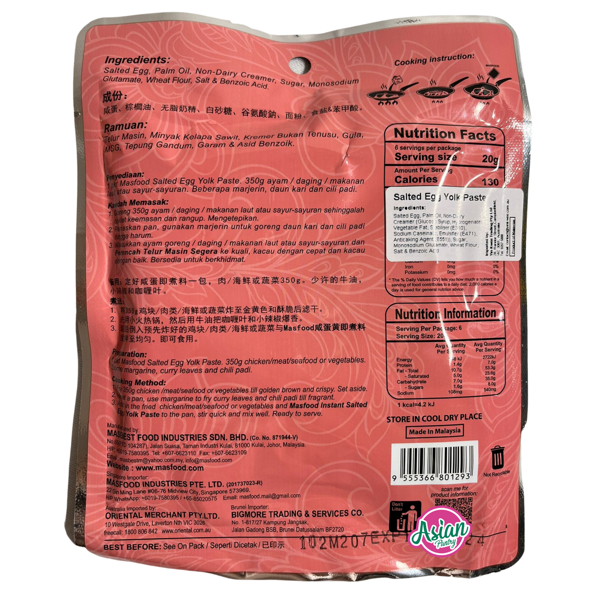 MasFood Pes Kuning Telur Masin 120g