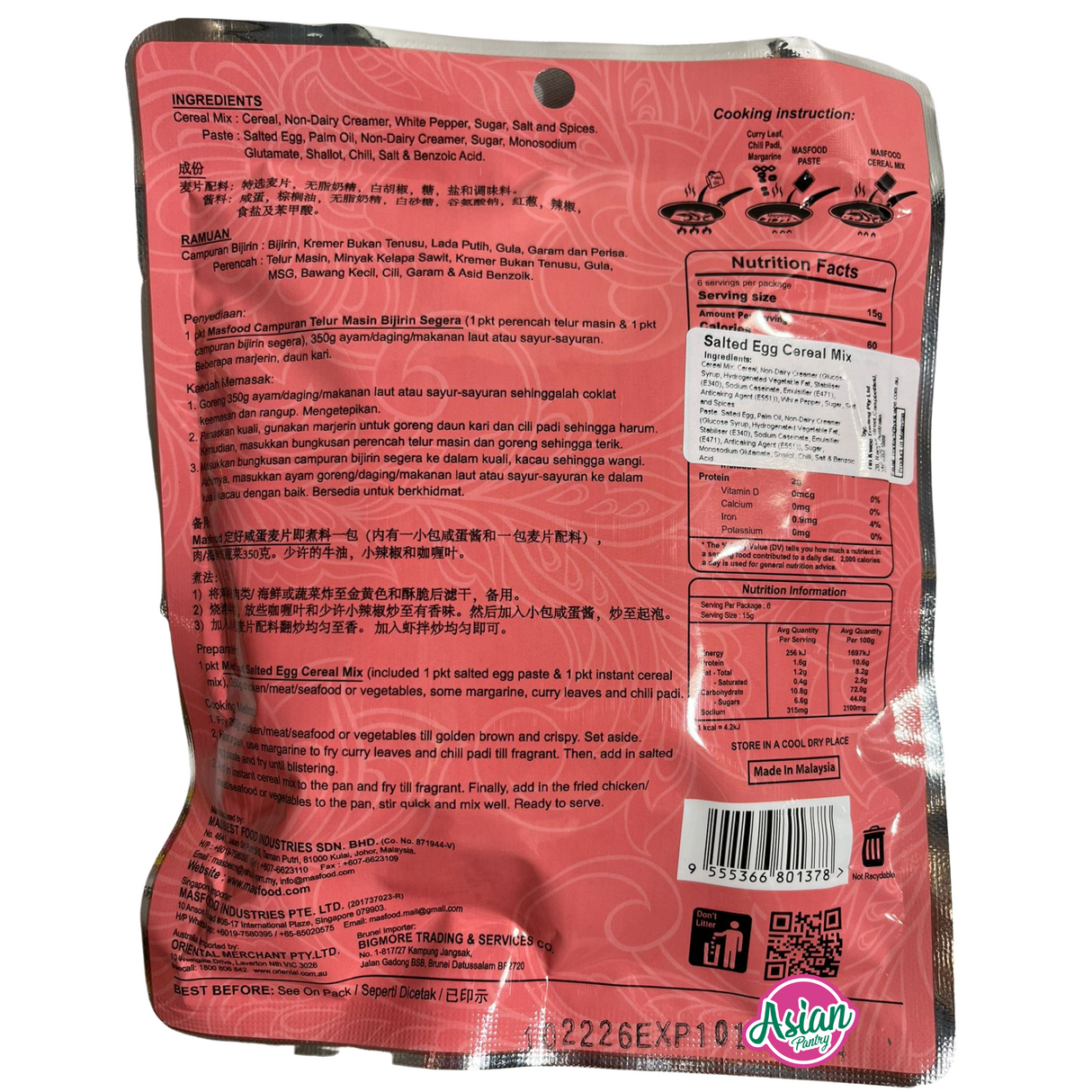 Campuran Bijirin Telur Masin MasFood 90g