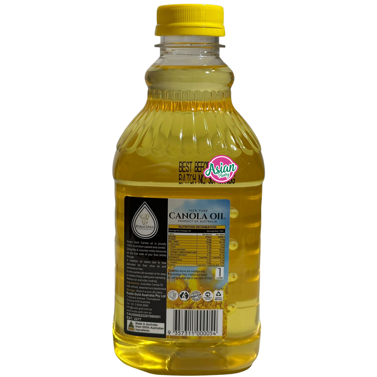 Koala Gold Canola Oil 100% Pure 1L 1000l