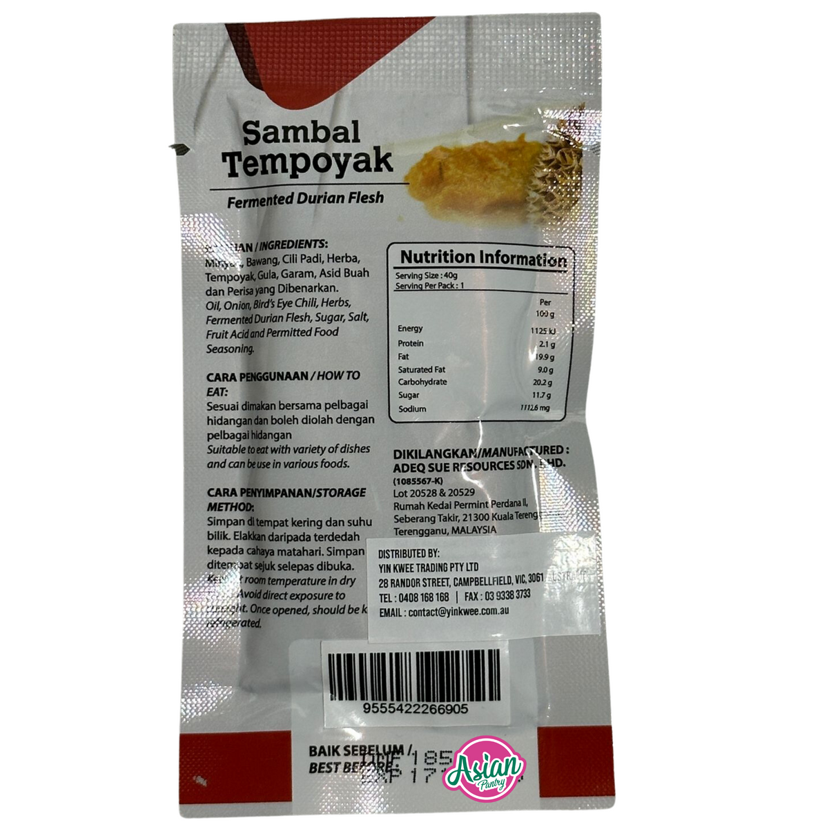 AdeqSue Fermented Durian Flesh  40g