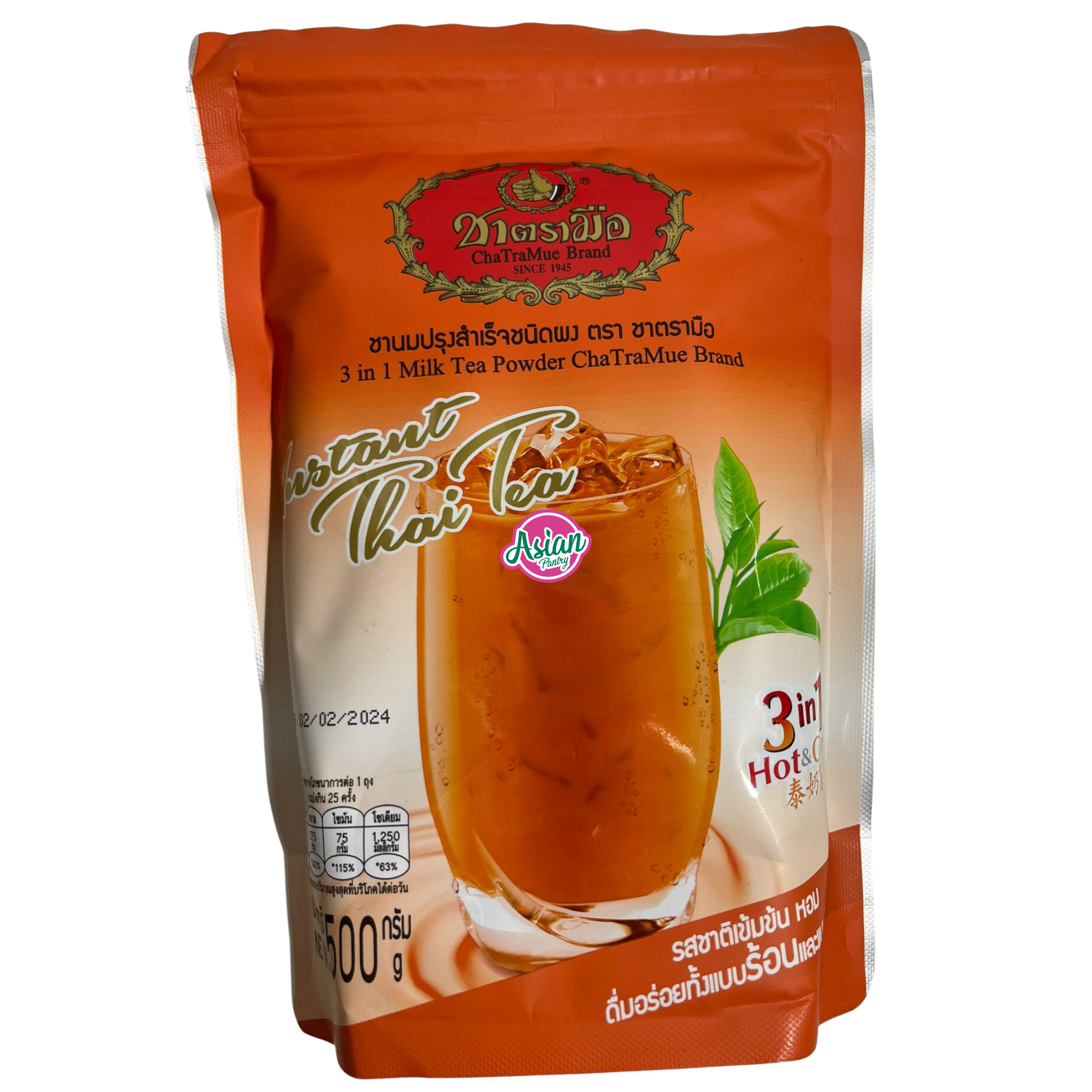 ChaTraMue Instant Thai Tea Hot and Cold 3in1 500g