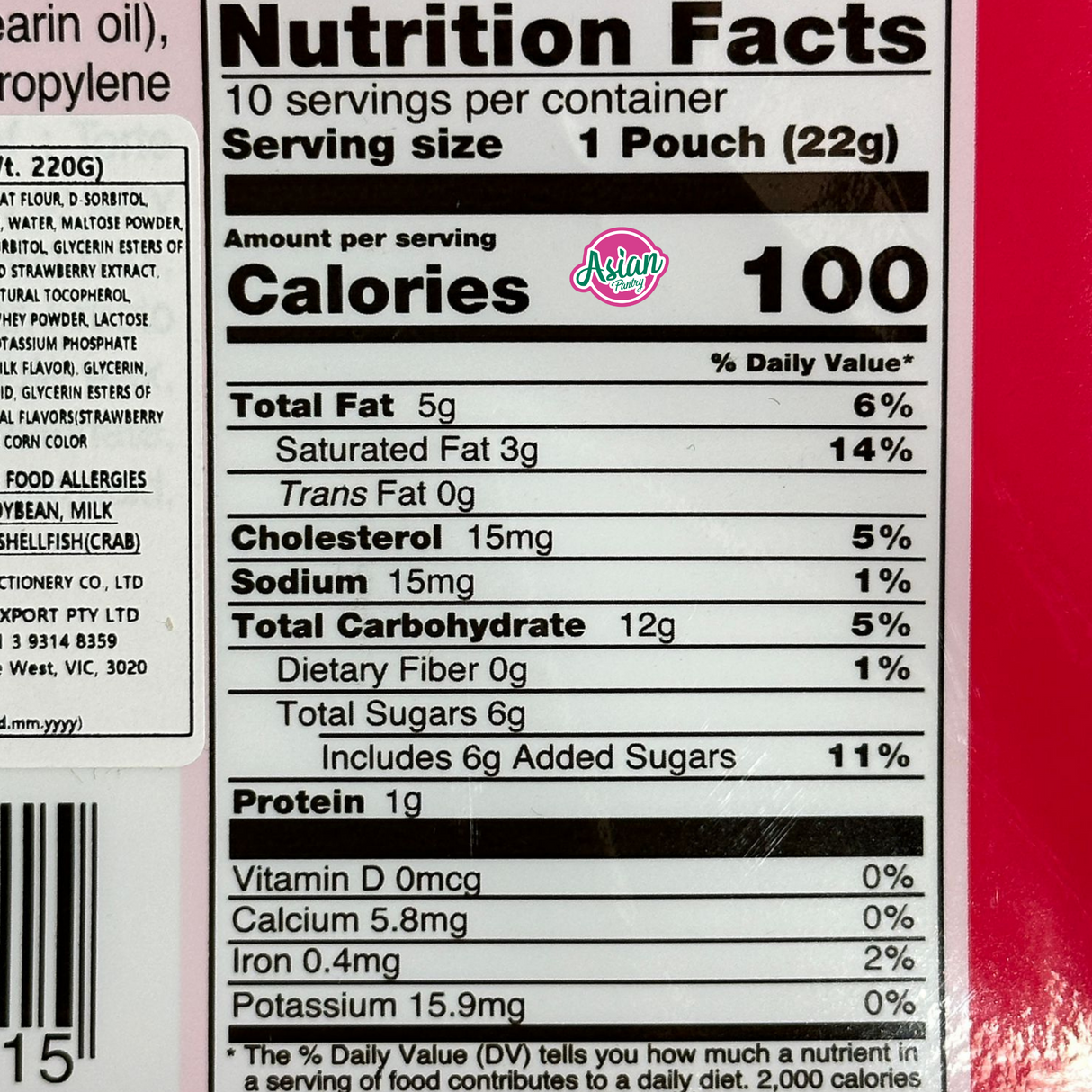 Lotte Custard Strawberry 10 Uncang 220g