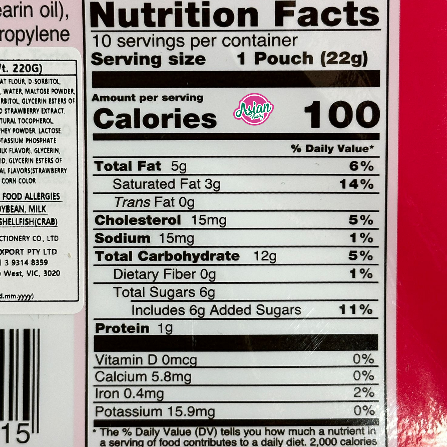 Lotte Custard Strawberry 10 Uncang 220g