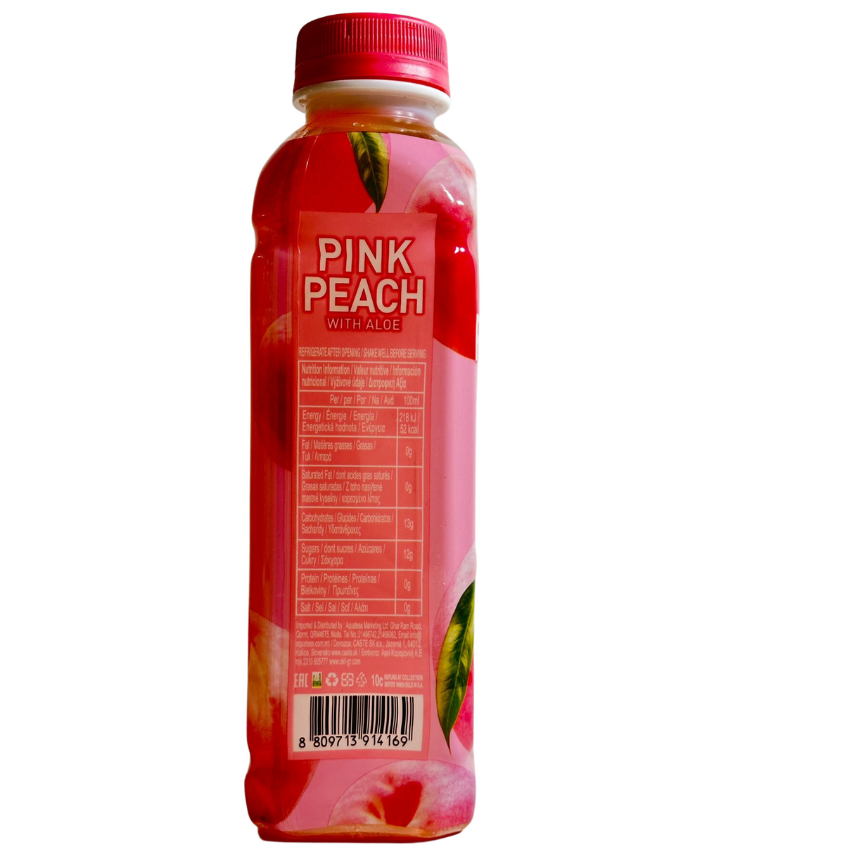 OKF Pink Peach dengan Minuman Aloe 500ml