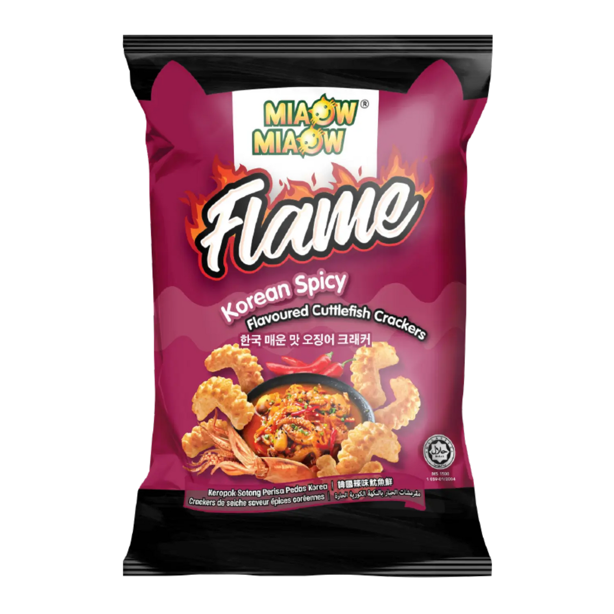 Miaow Miaow Korean Spicy Flavoured Cuttlefish Crackers 50g