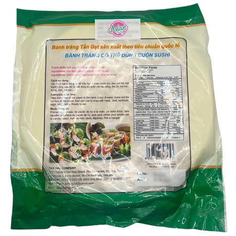 Tan Dat Rice Paper for Fresh Roll (22cm) 340g