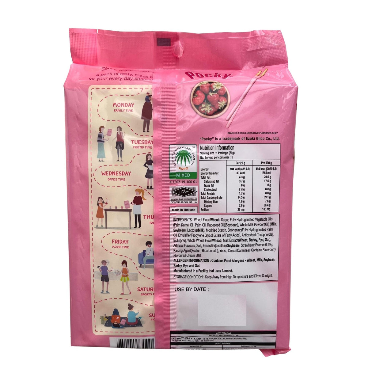 Pek Keluarga Strawberi Glico Pocky 176g