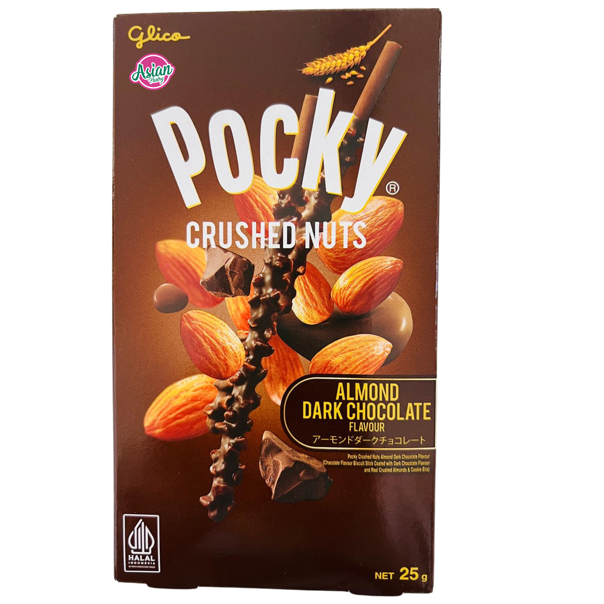 Glico Pocky Dark Chocolate Almond Kacang Hancur 25g