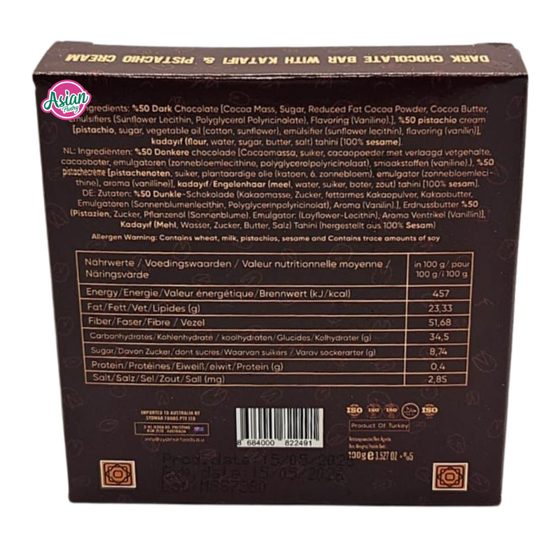 ByGusto Dark Dubai Chocolate 100g