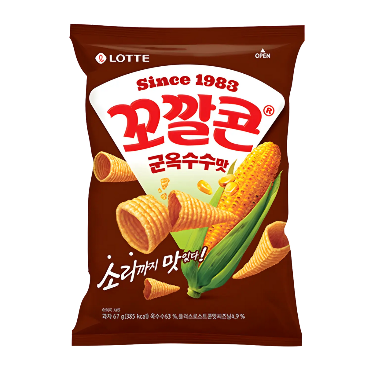 Lotte Popping Corn Chips BBQ 67g