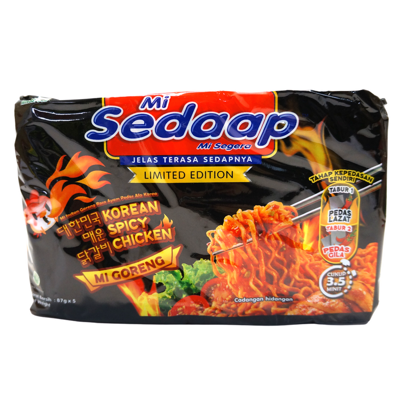 Mi Sedaap Korean Spicy Chicken Mi Goreng 5pk 435g