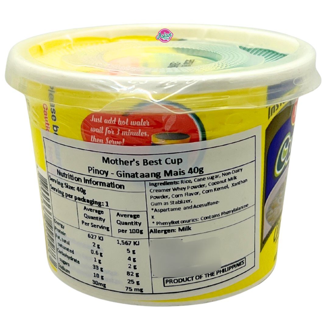 Mother's Best Ginataang Mais Cup Pinoy 48g (BBD: 28/07/2026)