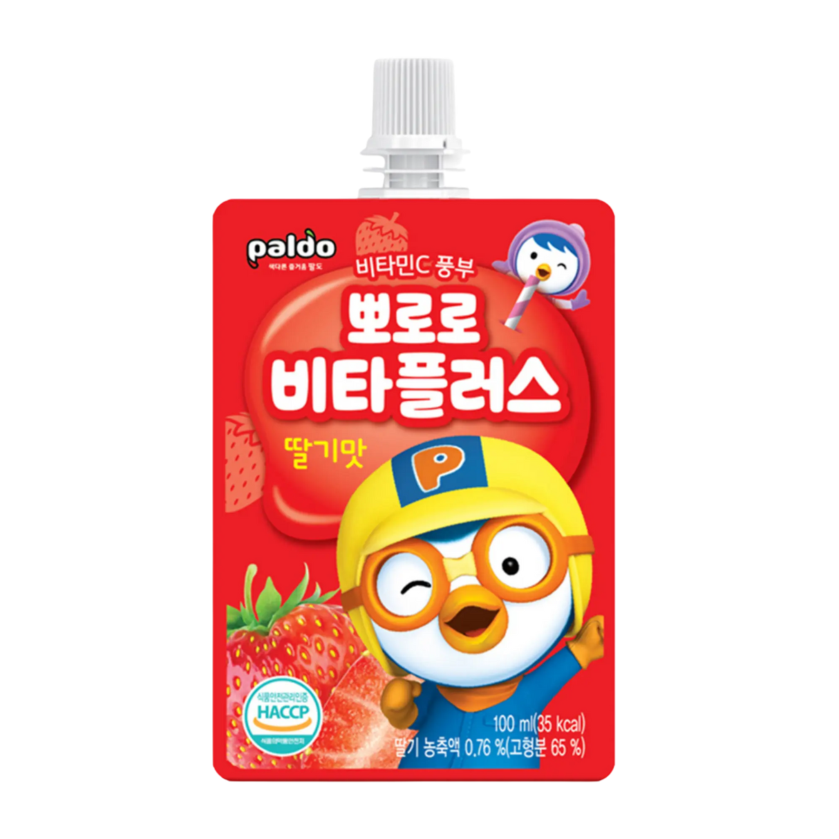 Paldo Pororo Vita Plus Strawberry Flavour 100ml (BBD: 08/07/2026)