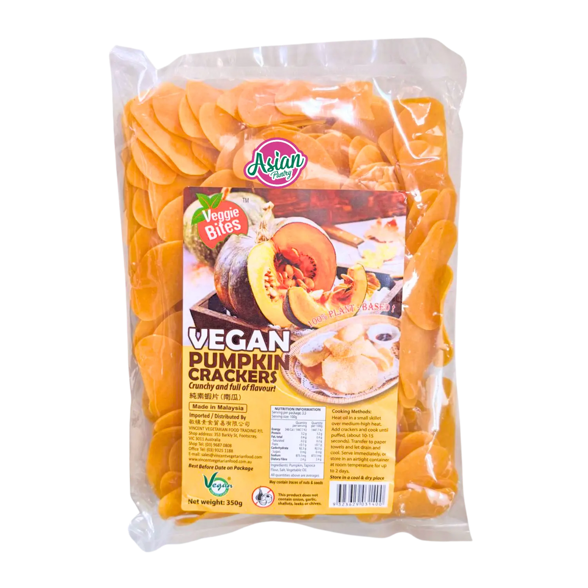 Veggie Bites Vegan Pumpkin Crackers 350g