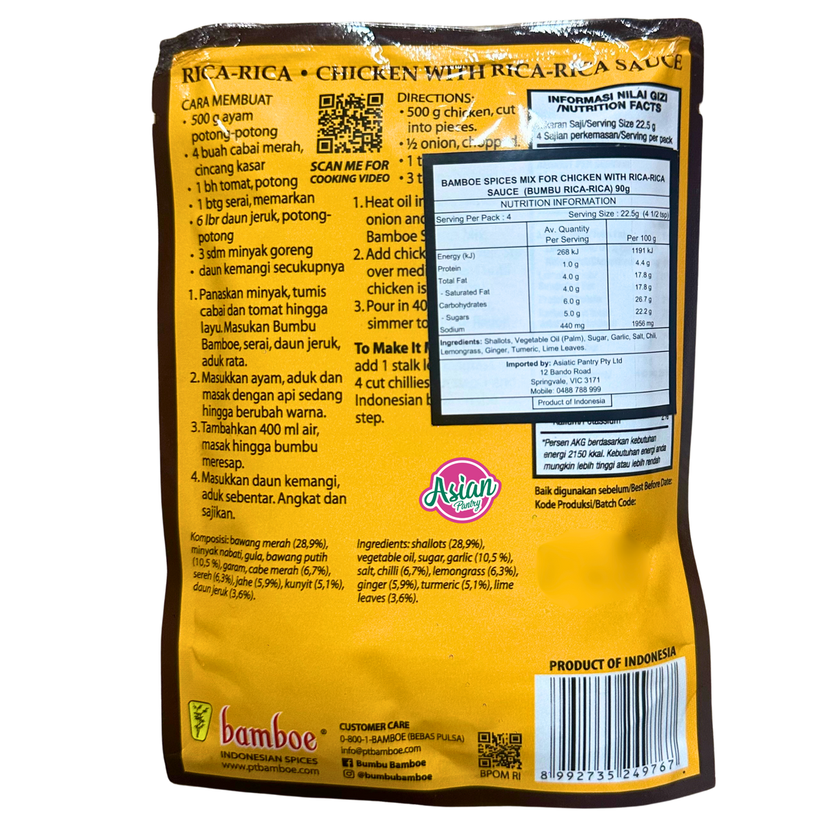 Bamboe Rica-rica 100g