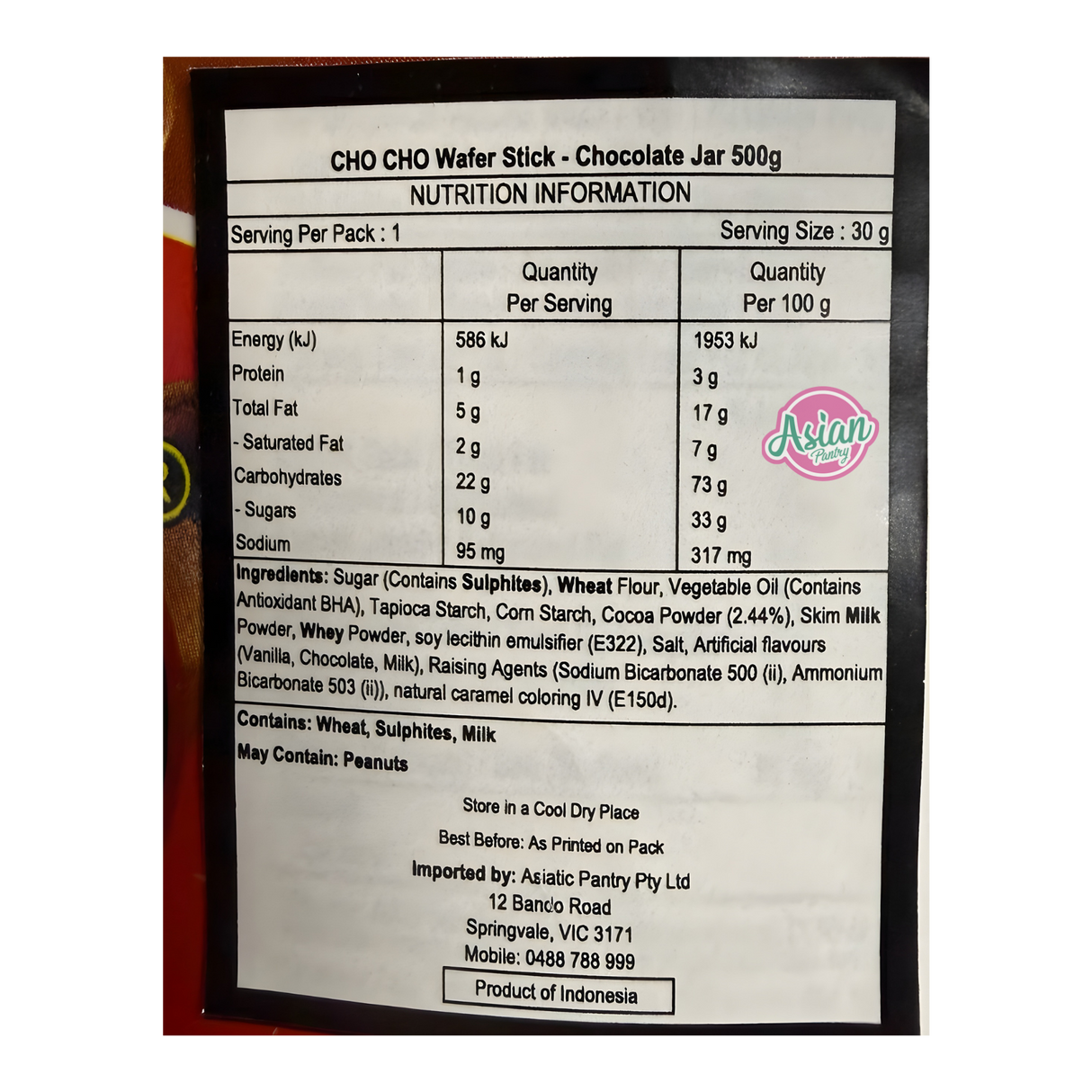 Cho Cho Wafer Stick - Chocolate Jar 500g