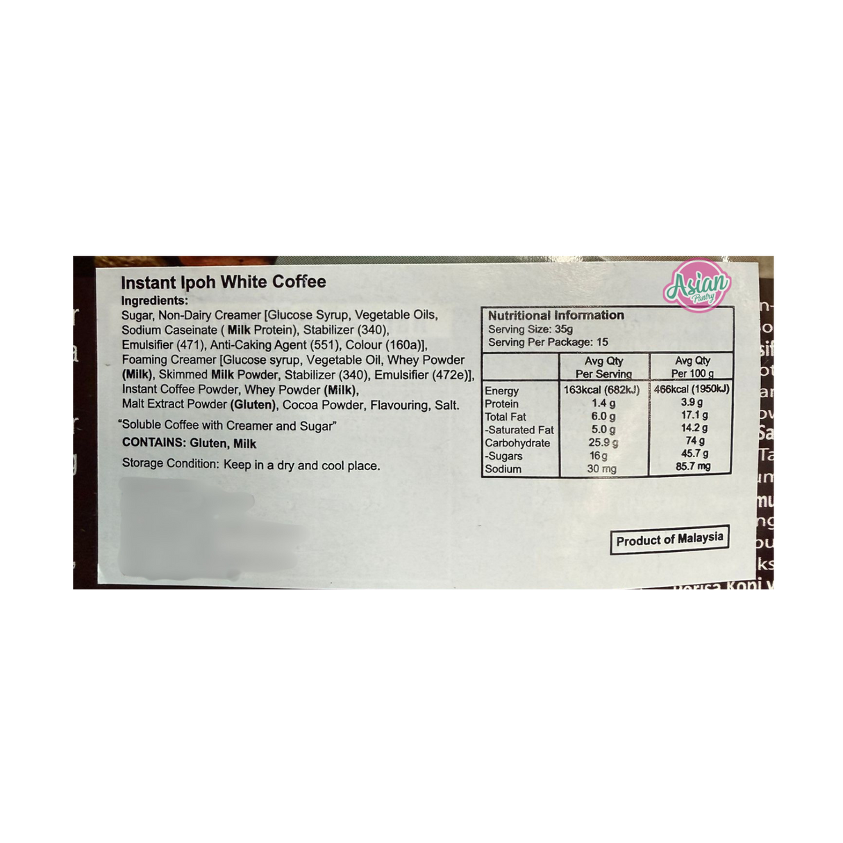 In-Comix White Coffee (IPOH) 525g