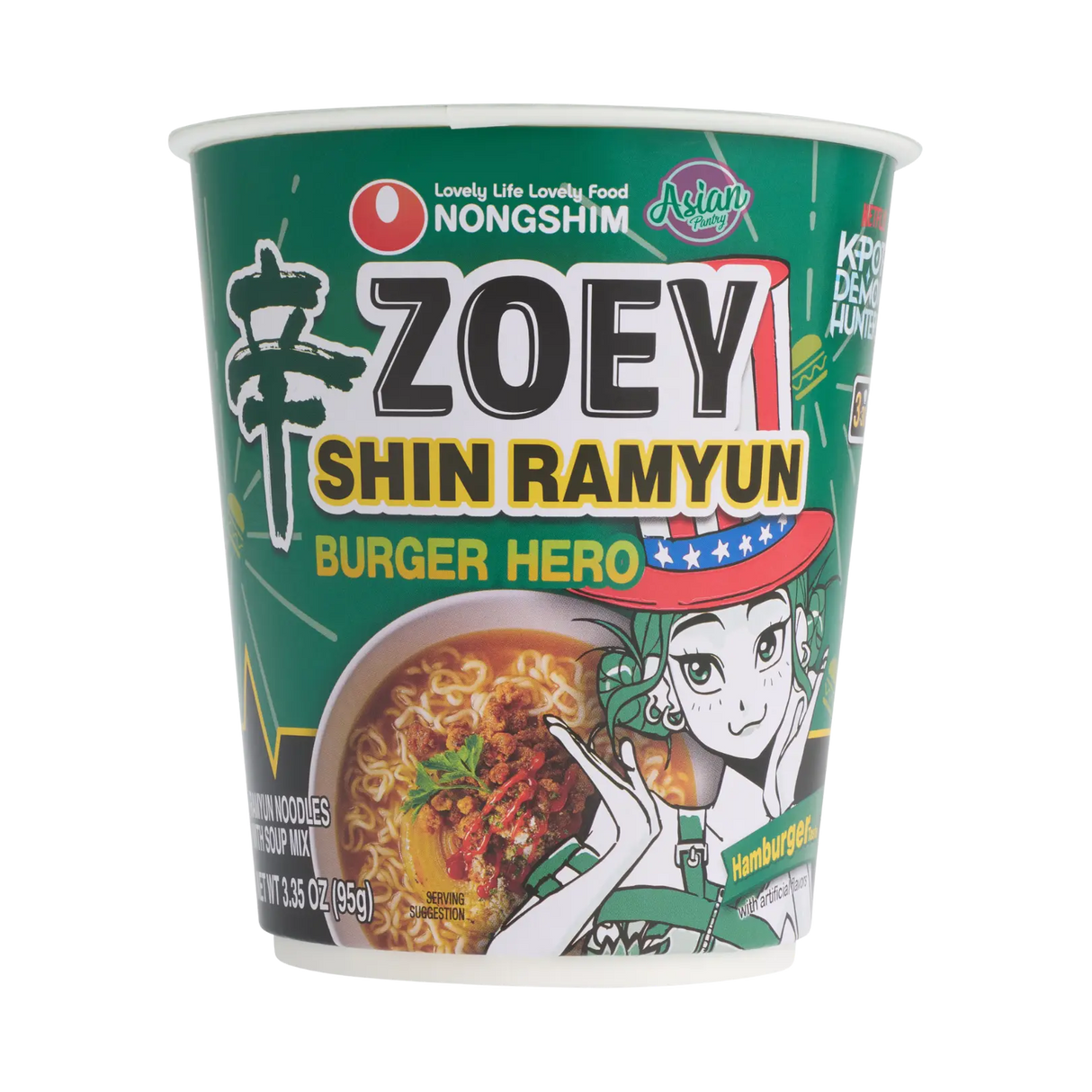 Nongshim Shin Spicy Humburger Cup (Zoey) from Kpop Demon Hunters 68g