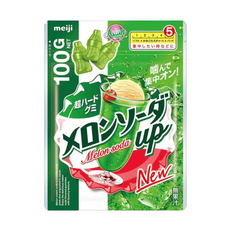 Meiji Melon Soda Up Hard Gummy Candy 100g