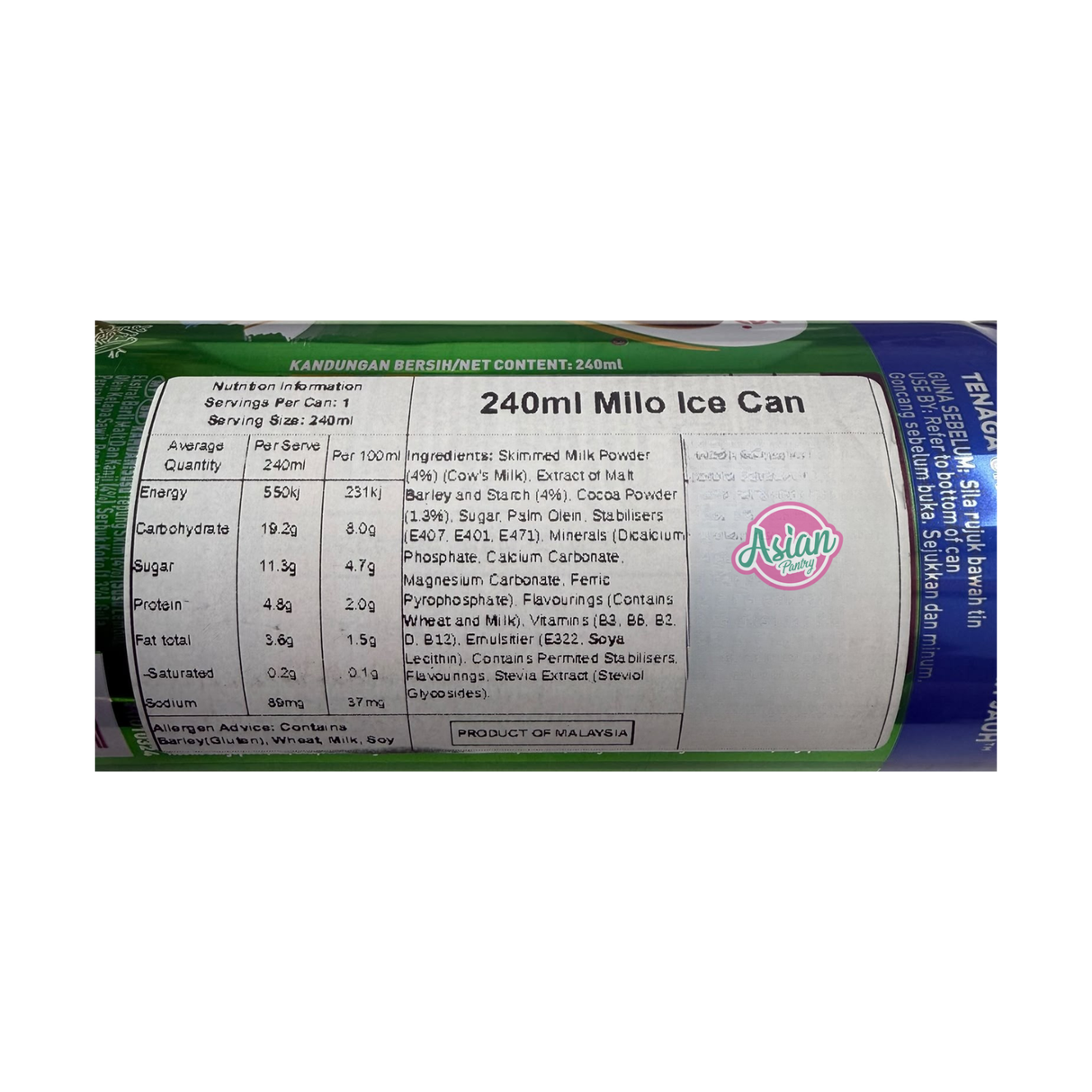 Nestle Milo (Ice) Can 240ml