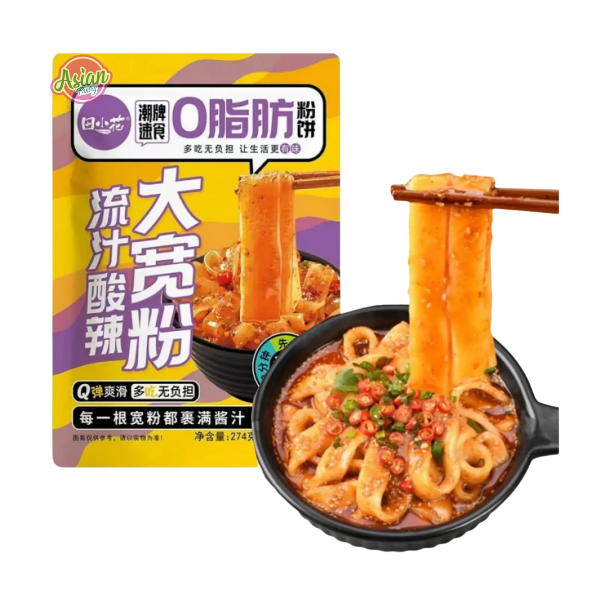 Tan Xiao Hua Wide Rice Noodles (Sour and Spicy Flavour) 274g