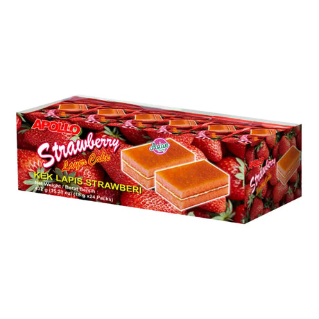 Apollo Strawberry Cake 18g x 24
