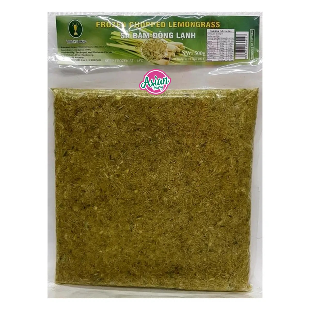 Trophy Brand Frozen Lemongrass Minced 500g