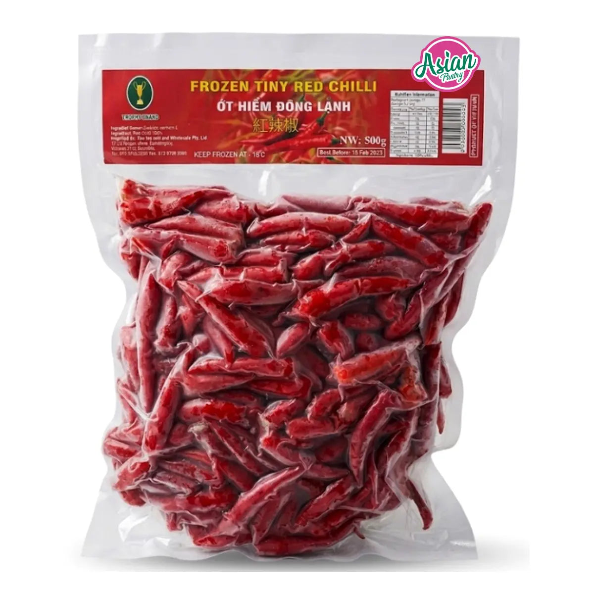 Trophy Brand Frozen Tiny Red Chilli 500g
